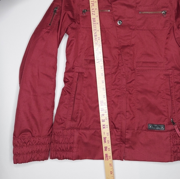 Burton Snowboard Jacket Small DryRide Red Snap Zip Pocket Hooded Water-resistant - Picture 8 of 12